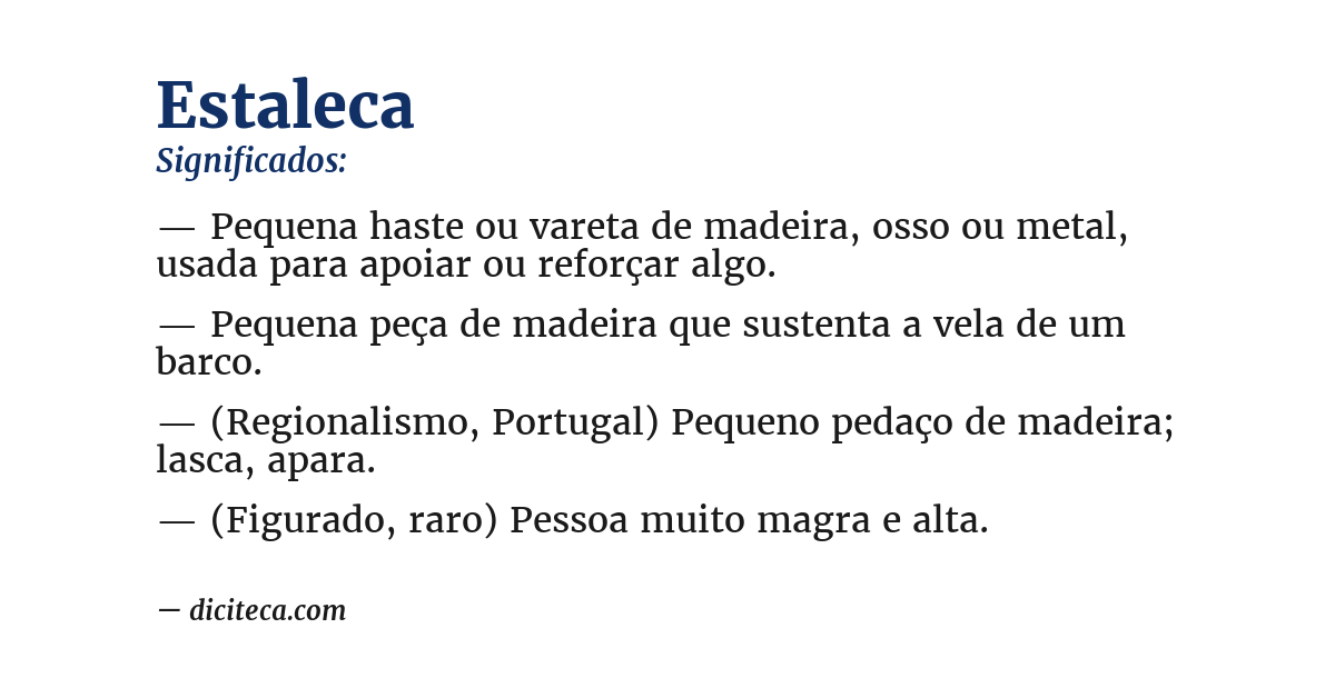 Significado de estaleca