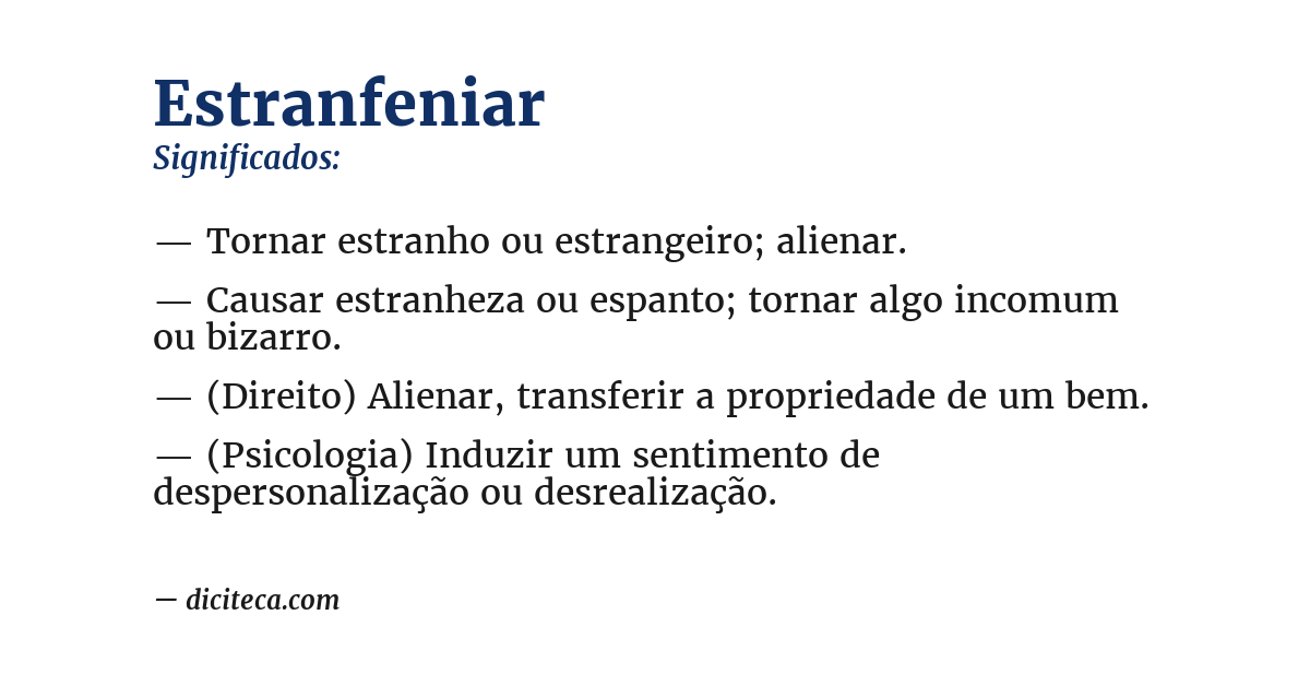 Significado de estranfeniar