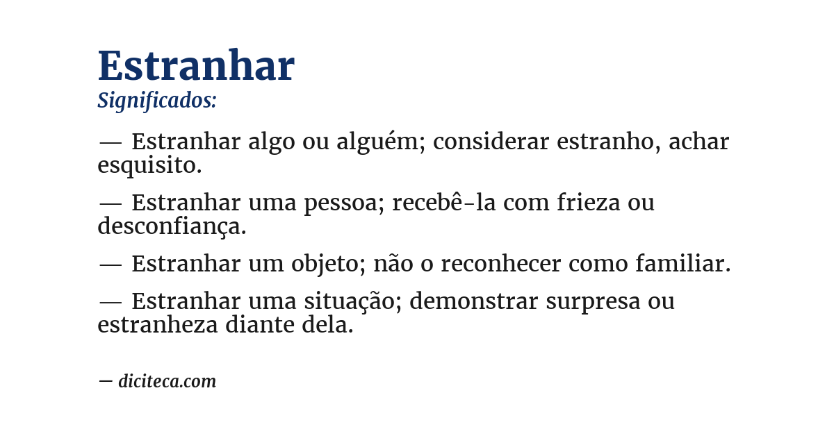 Significado de estranhar