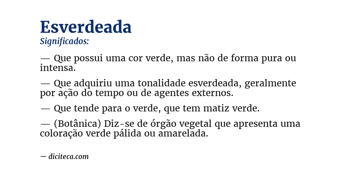 Significado de esverdeada
