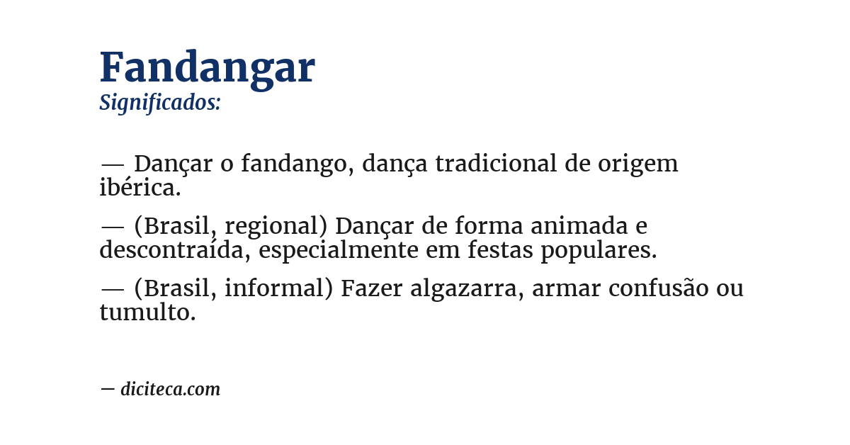 Significado de fandangar