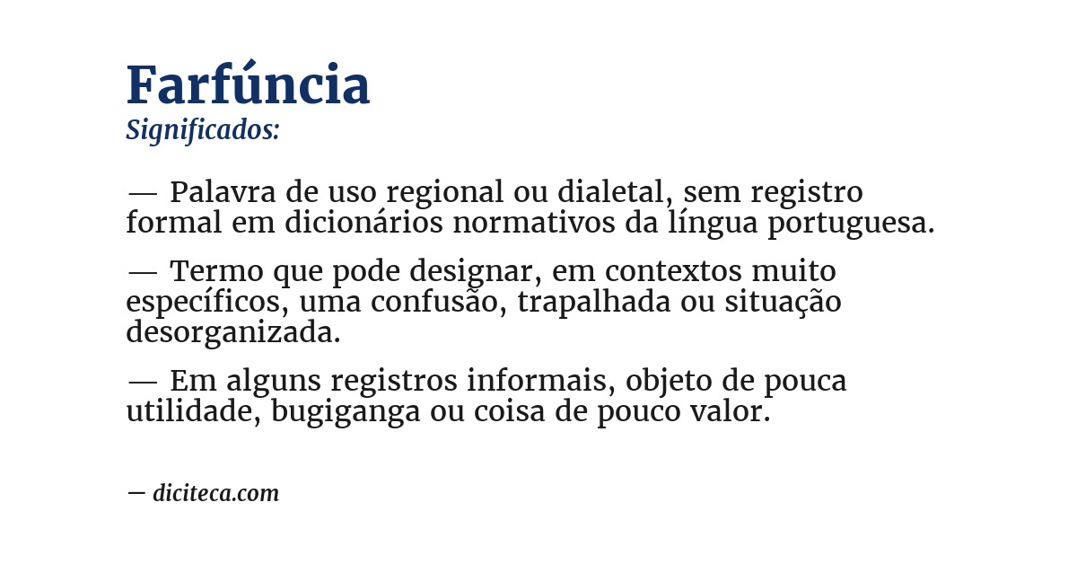 Significado de farfúncia