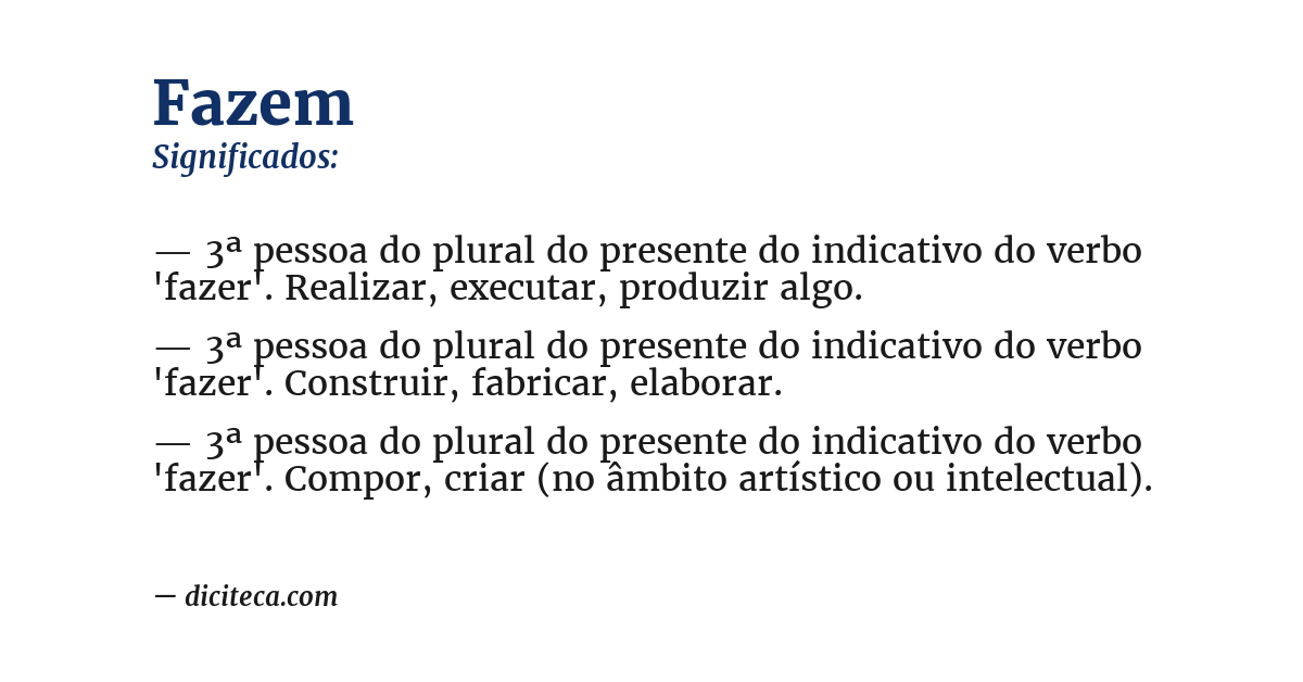 Significado de fazem