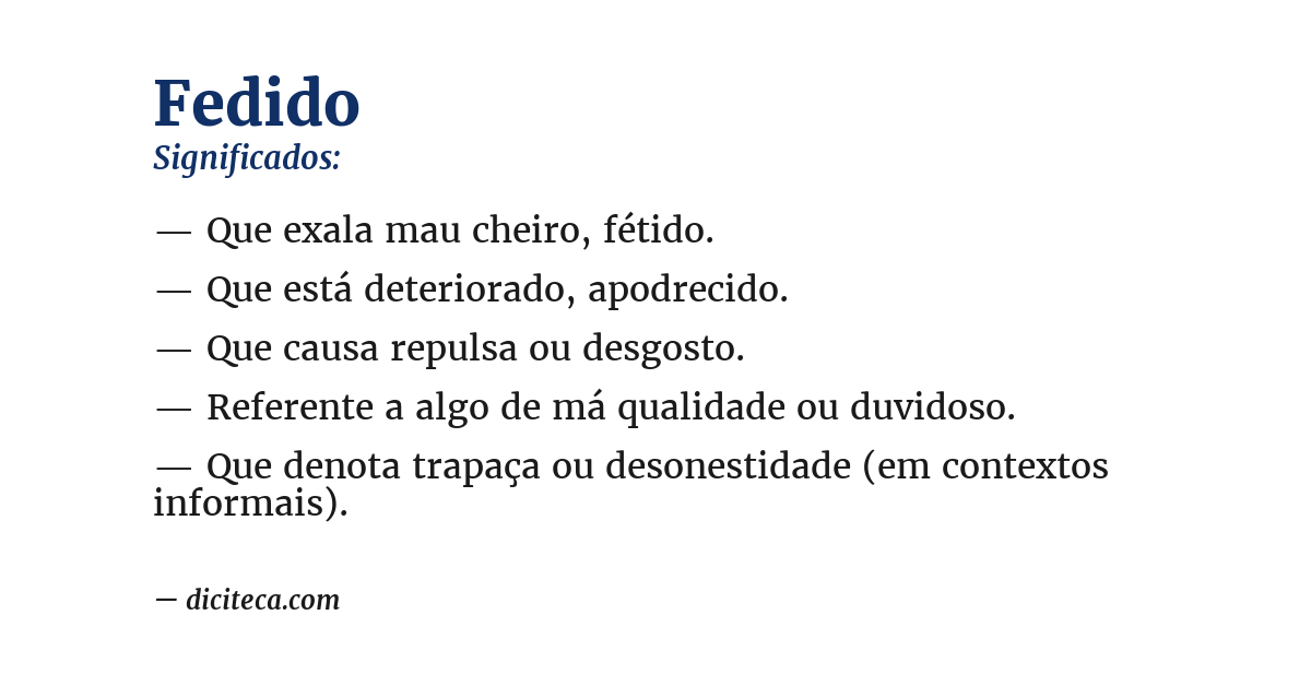 Significado de fedido