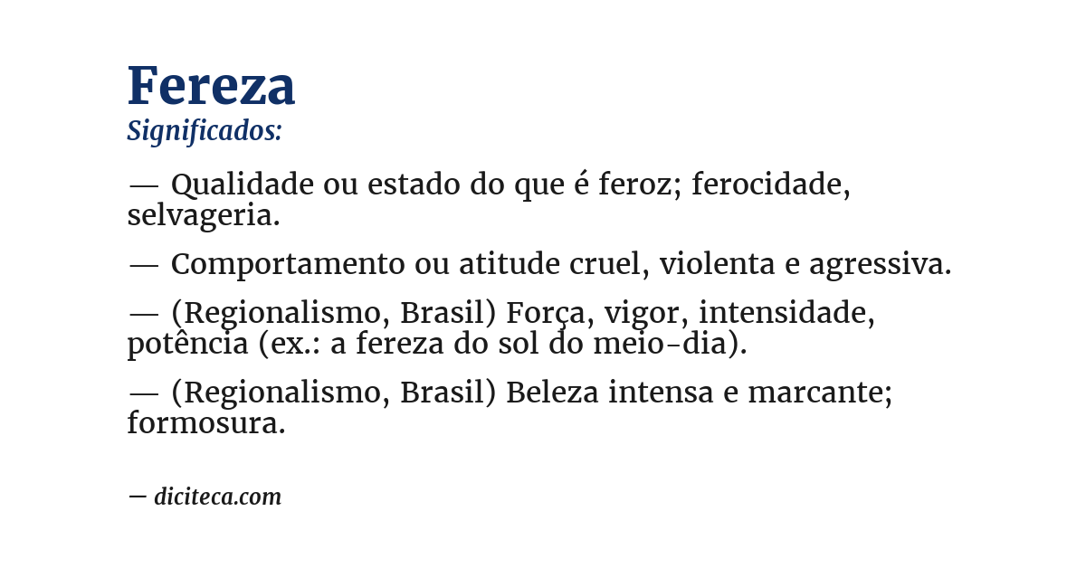 Significado de fereza