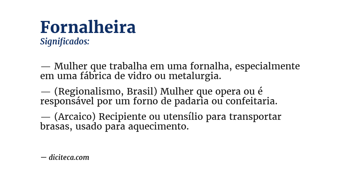 Significado de fornalheira