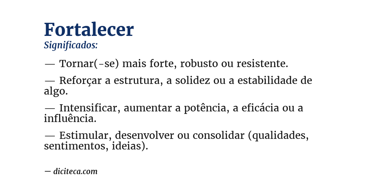 Significado de fortalecer