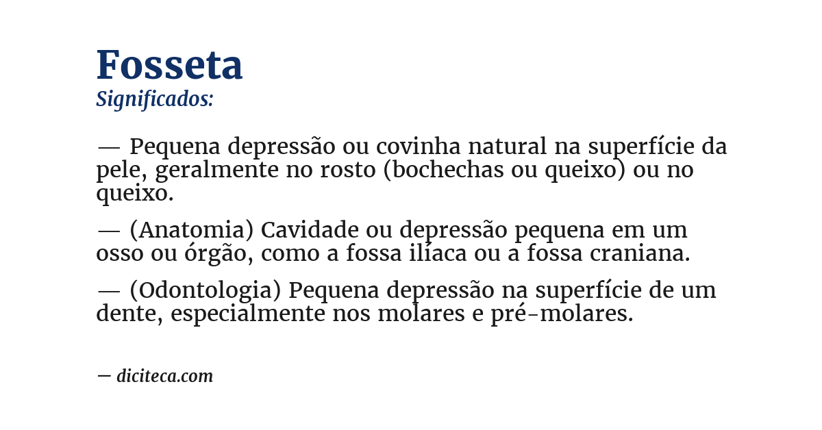 Significado de fosseta