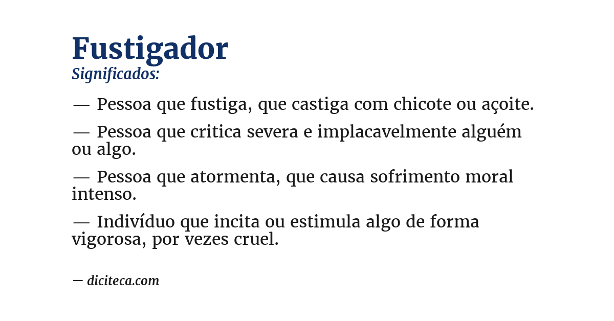 Significado de fustigador
