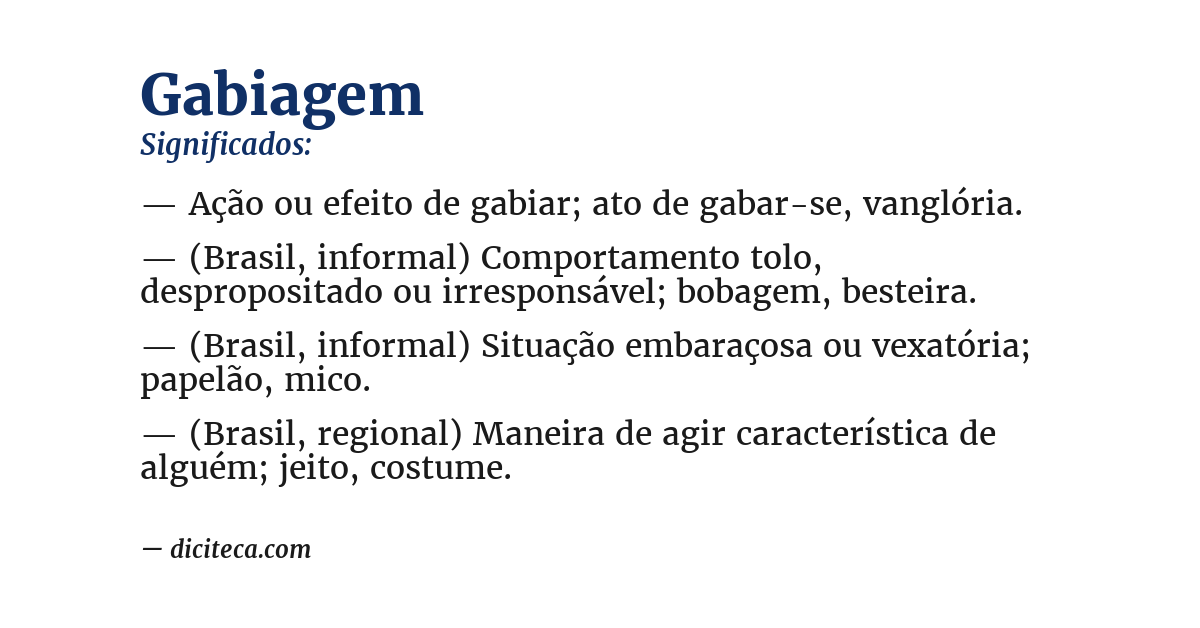 Significado de gabiagem
