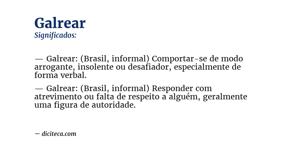 Significado de galrear