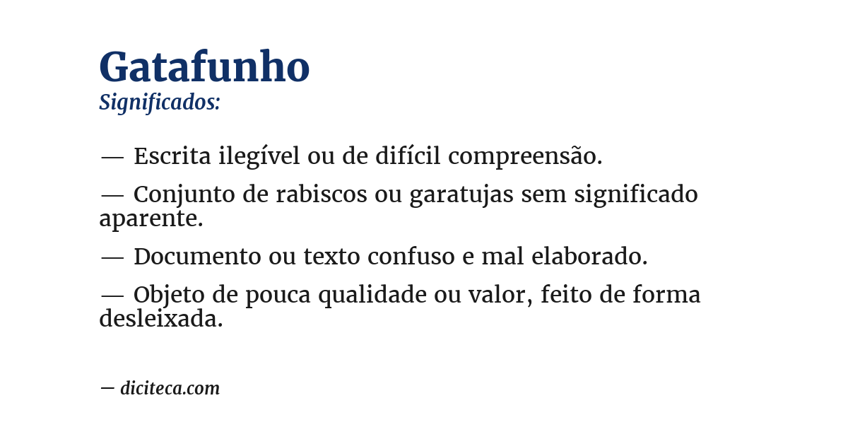Significado de gatafunho