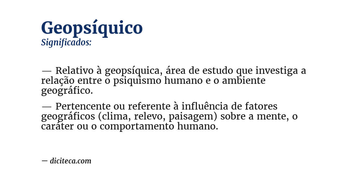 Significado de geopsíquico