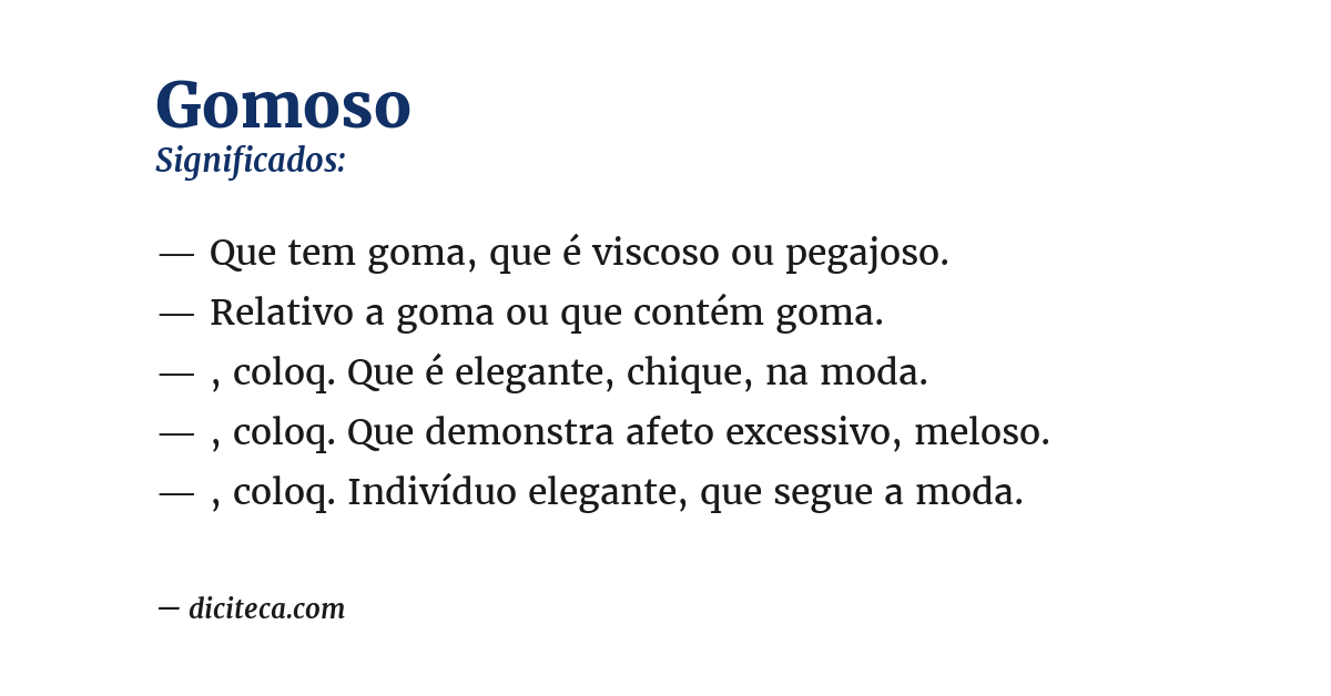Significado de gomoso