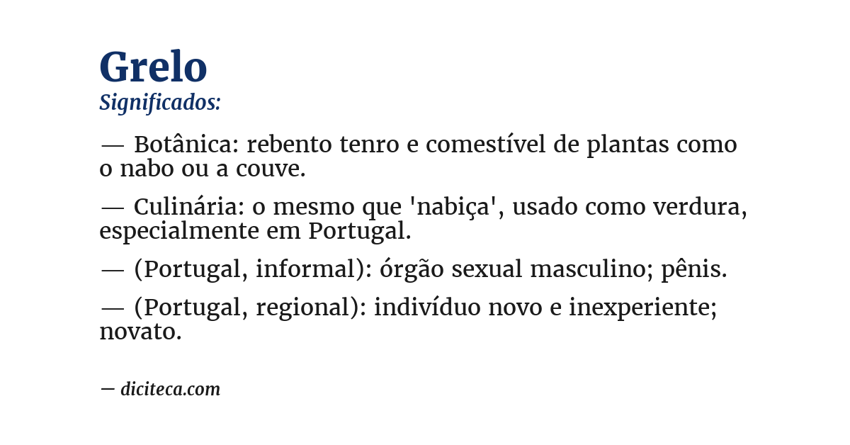 Significado de grelo