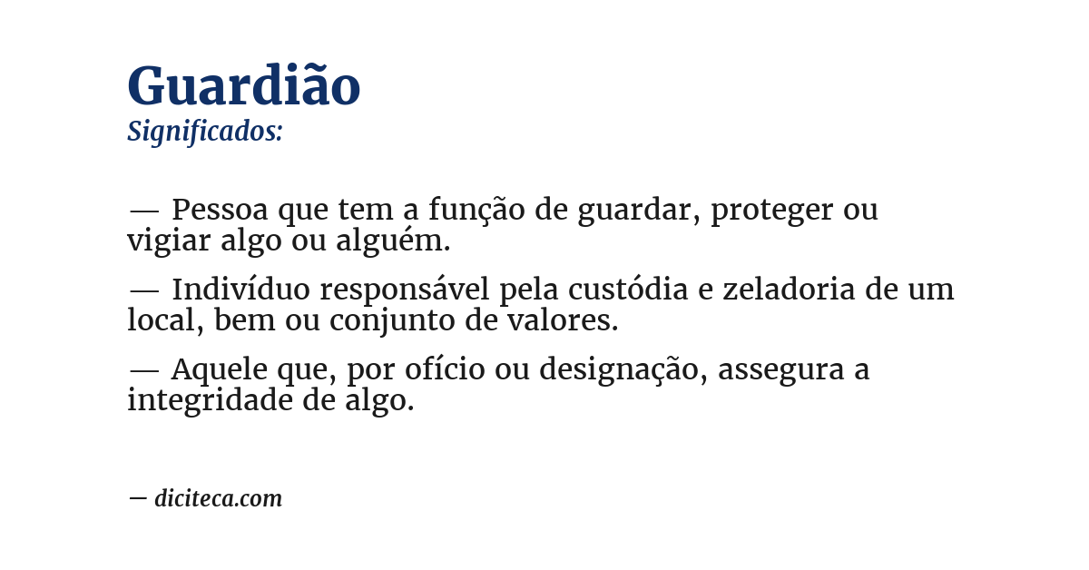 Significado de guardião