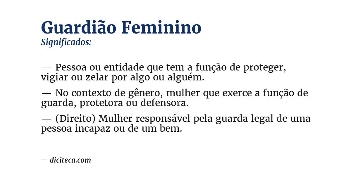Significado de guardião feminino