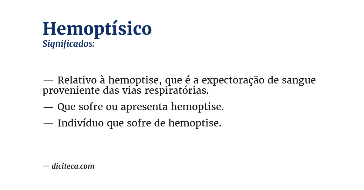Significado de hemoptísico