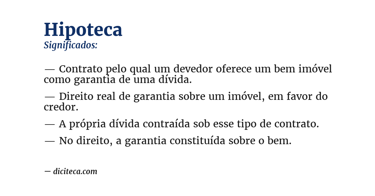 Significado de hipoteca