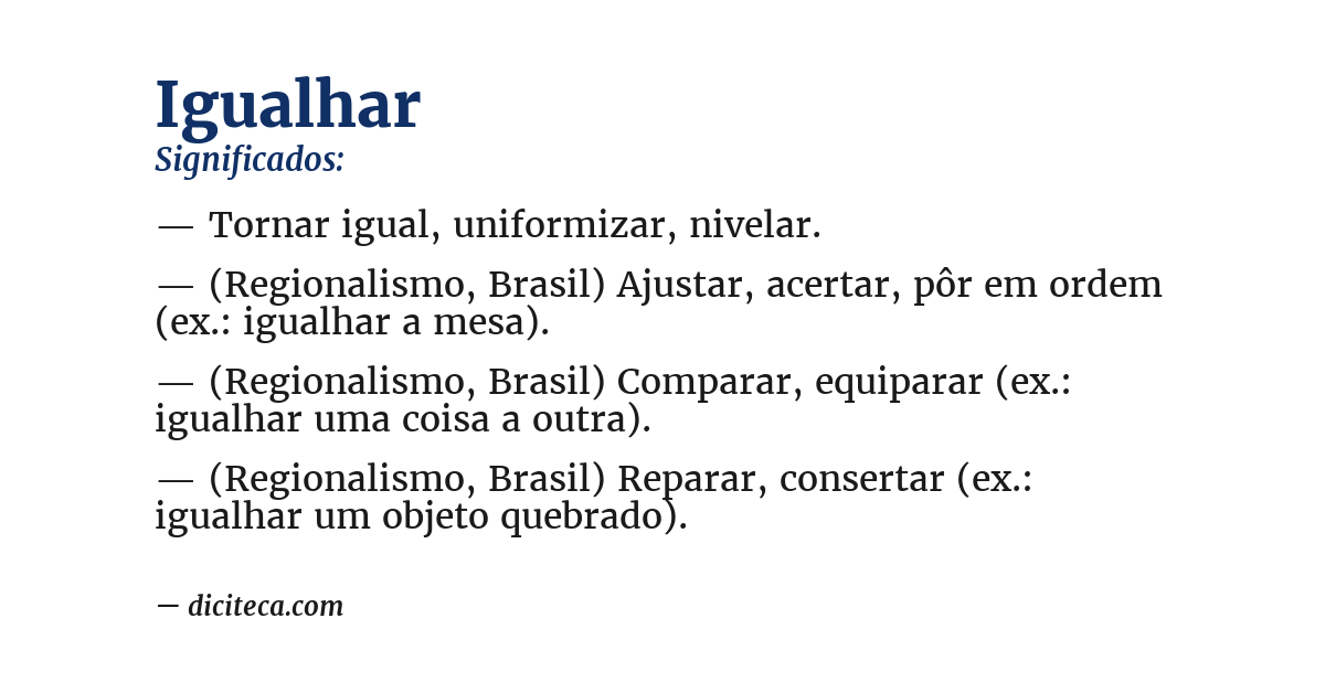 Significado de igualhar