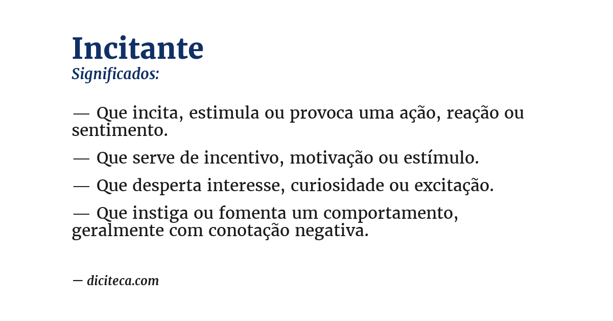 Significado de incitante