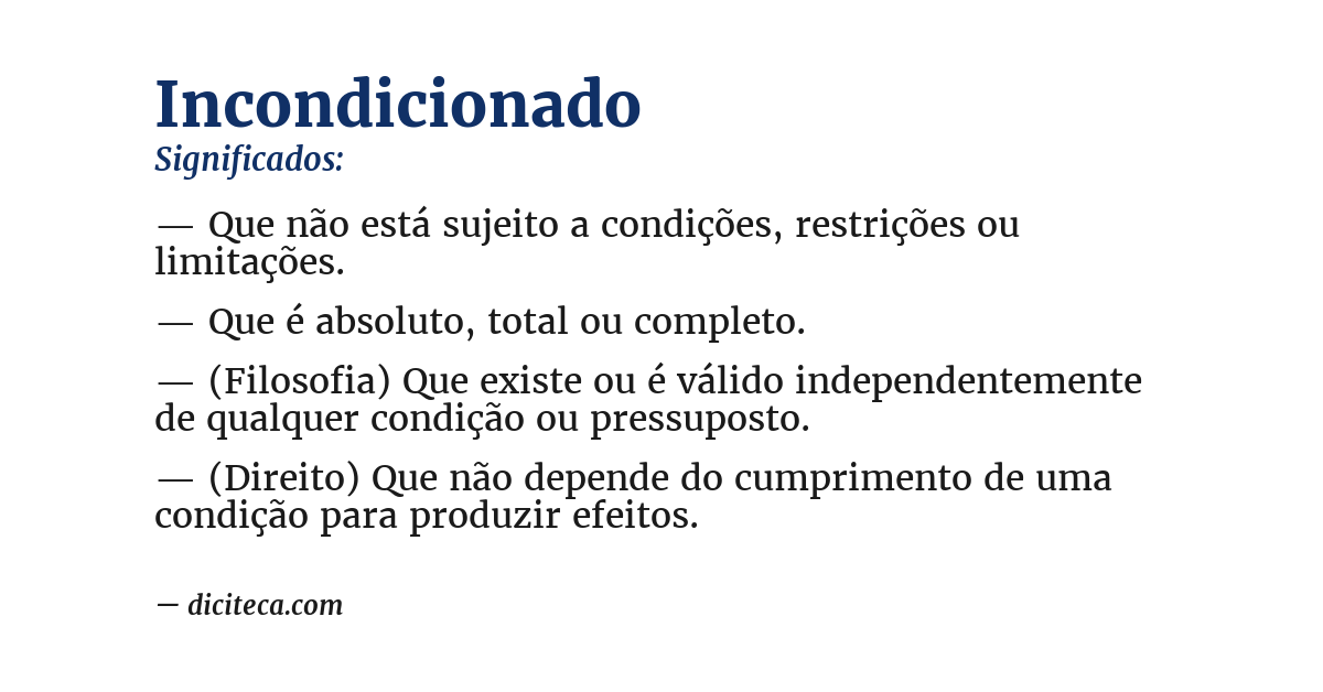 Significado de incondicionado