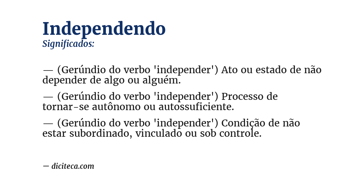 Significado de independendo