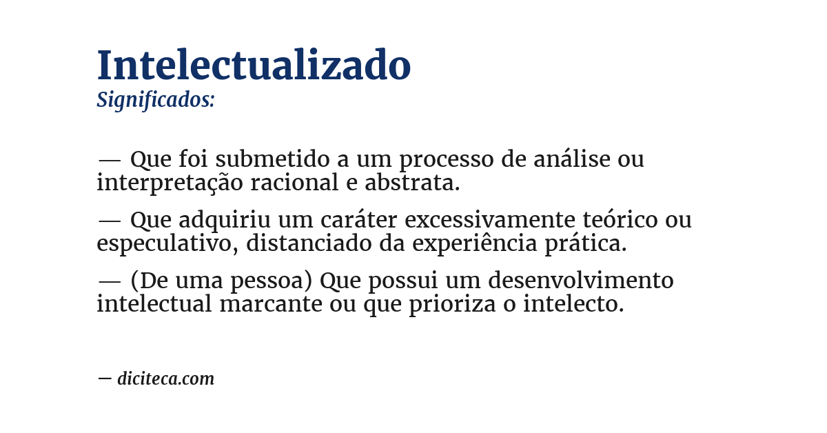 Significado de intelectualizado