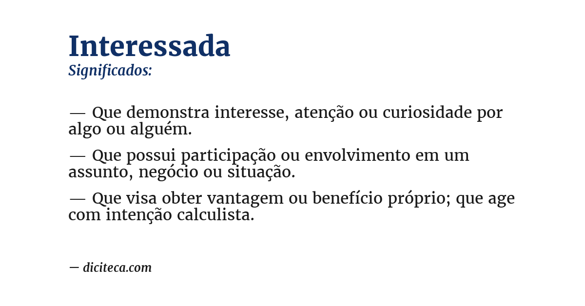 Significado de interessada
