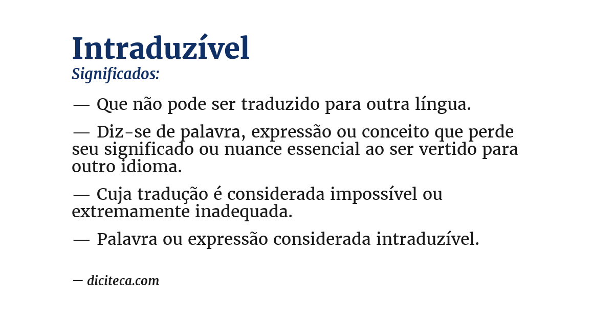 Significado de intraduzível