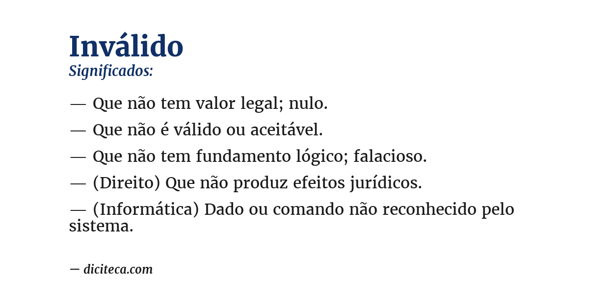 Significado de inválido