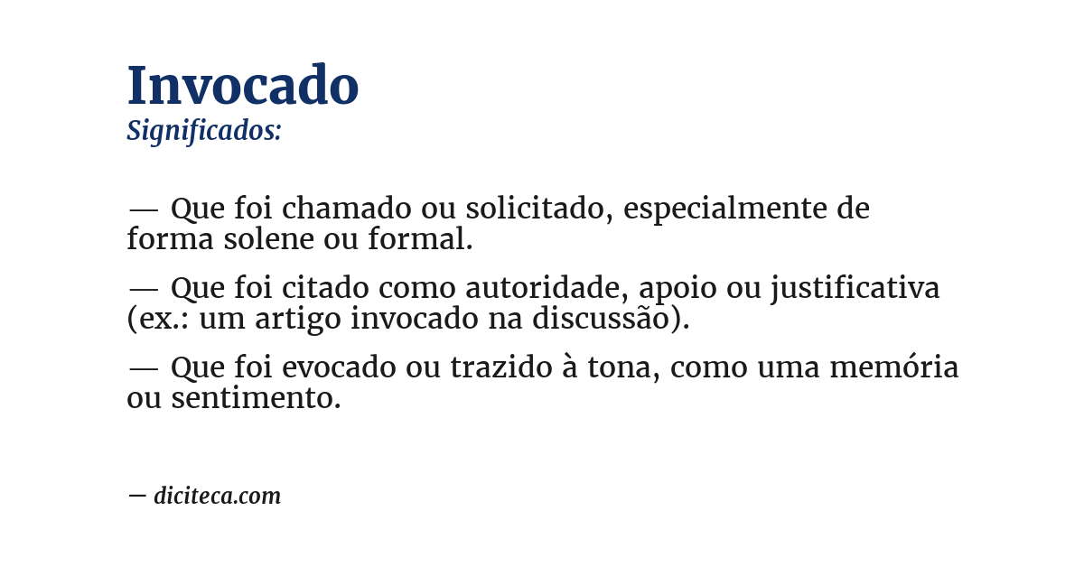 Significado de invocado
