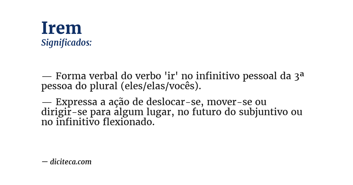 Significado de irem
