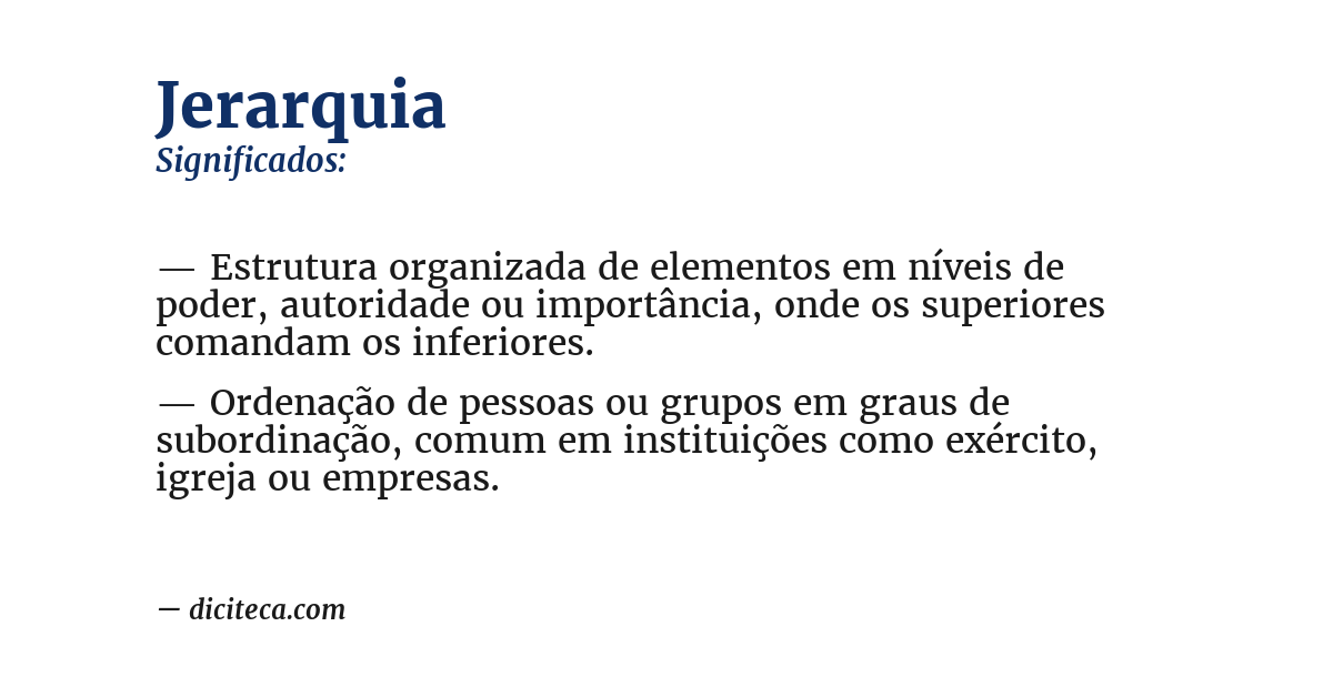 Significado de jerarquia