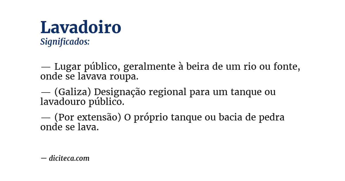 Significado de lavadoiro