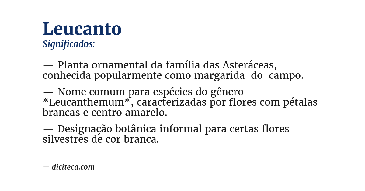 Significado de leucanto