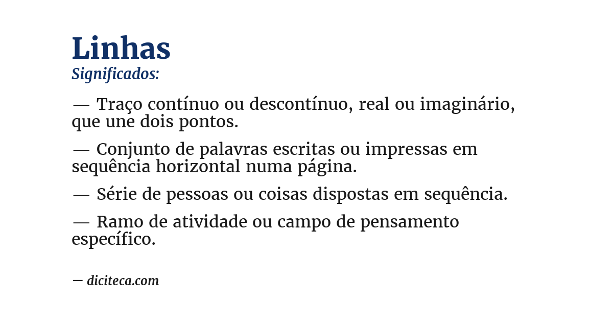 Significado de linhas