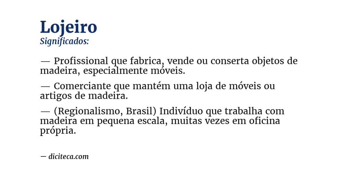 Significado de lojeiro