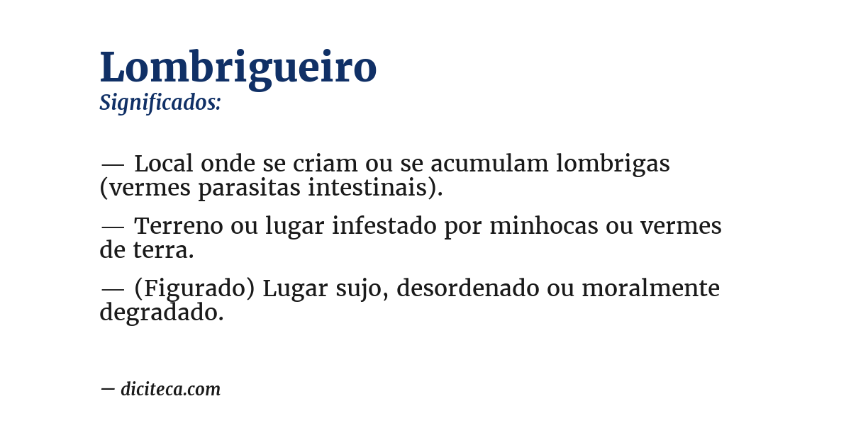 Significado de lombrigueiro