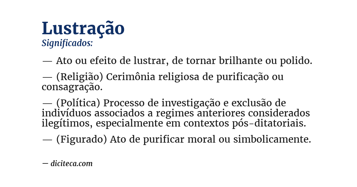 Significado de lustração