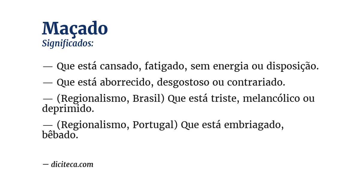 Significado de maçado