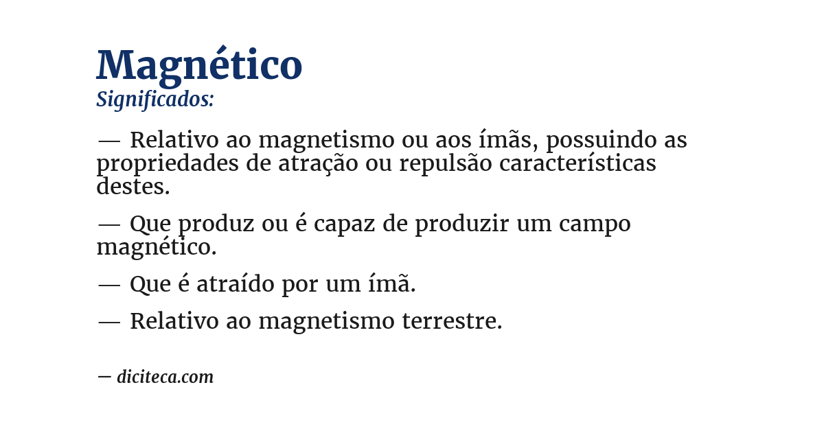 Significado de magnético