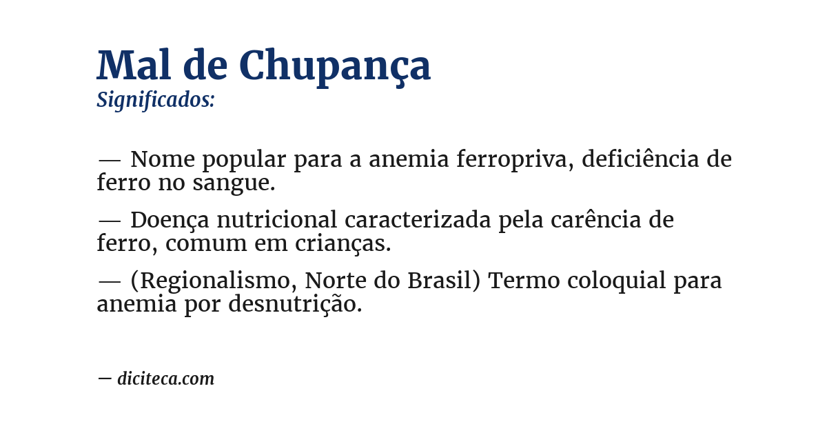 Significado de mal de chupança