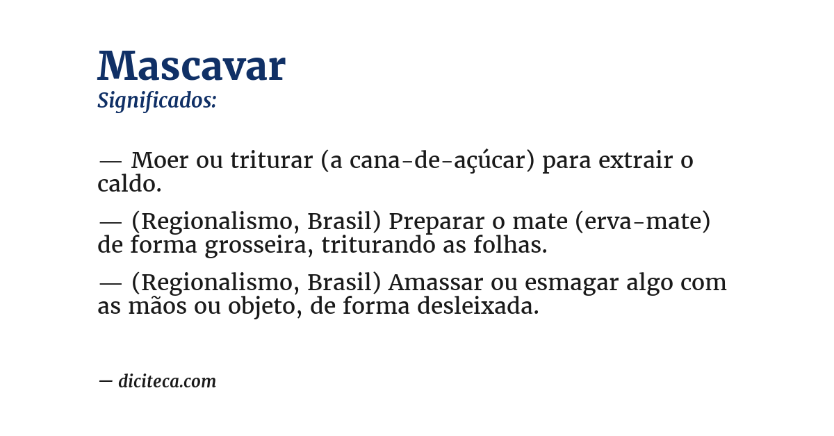 Significado de mascavar
