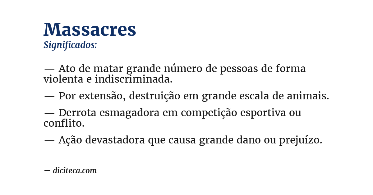 Significado de massacres