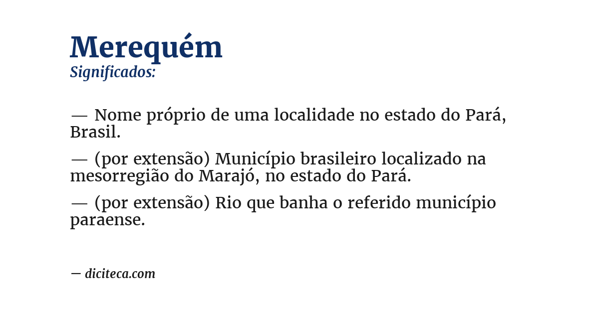 Significado de merequém