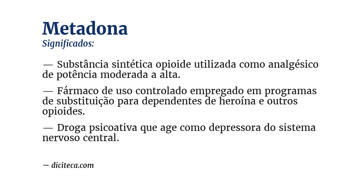 Significado de metadona