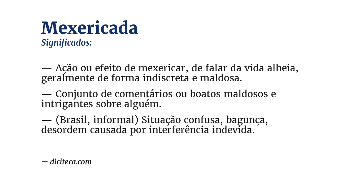 Significado de mexericada