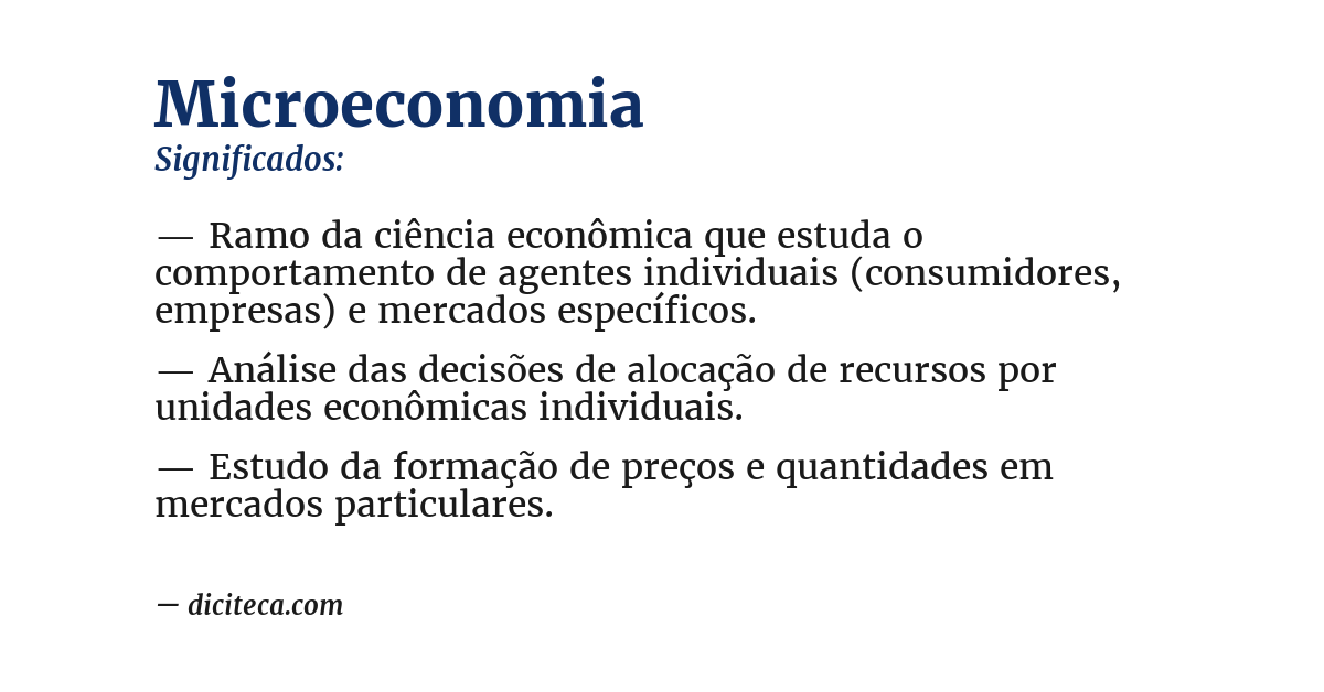 Significado de microeconomia