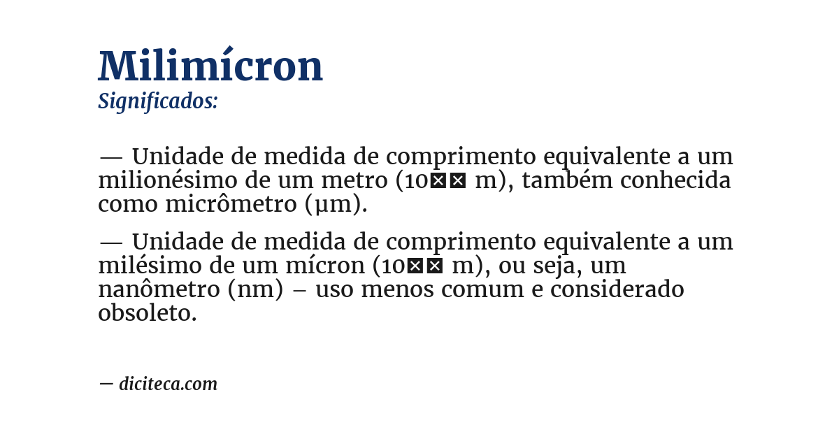Significado de milimícron